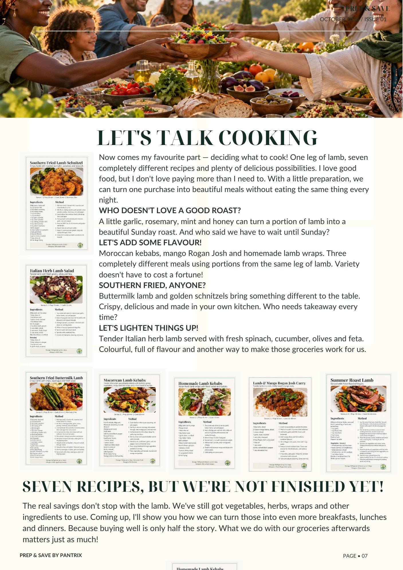 One leg of lamb. Seven recipes. And so much more. — page 7