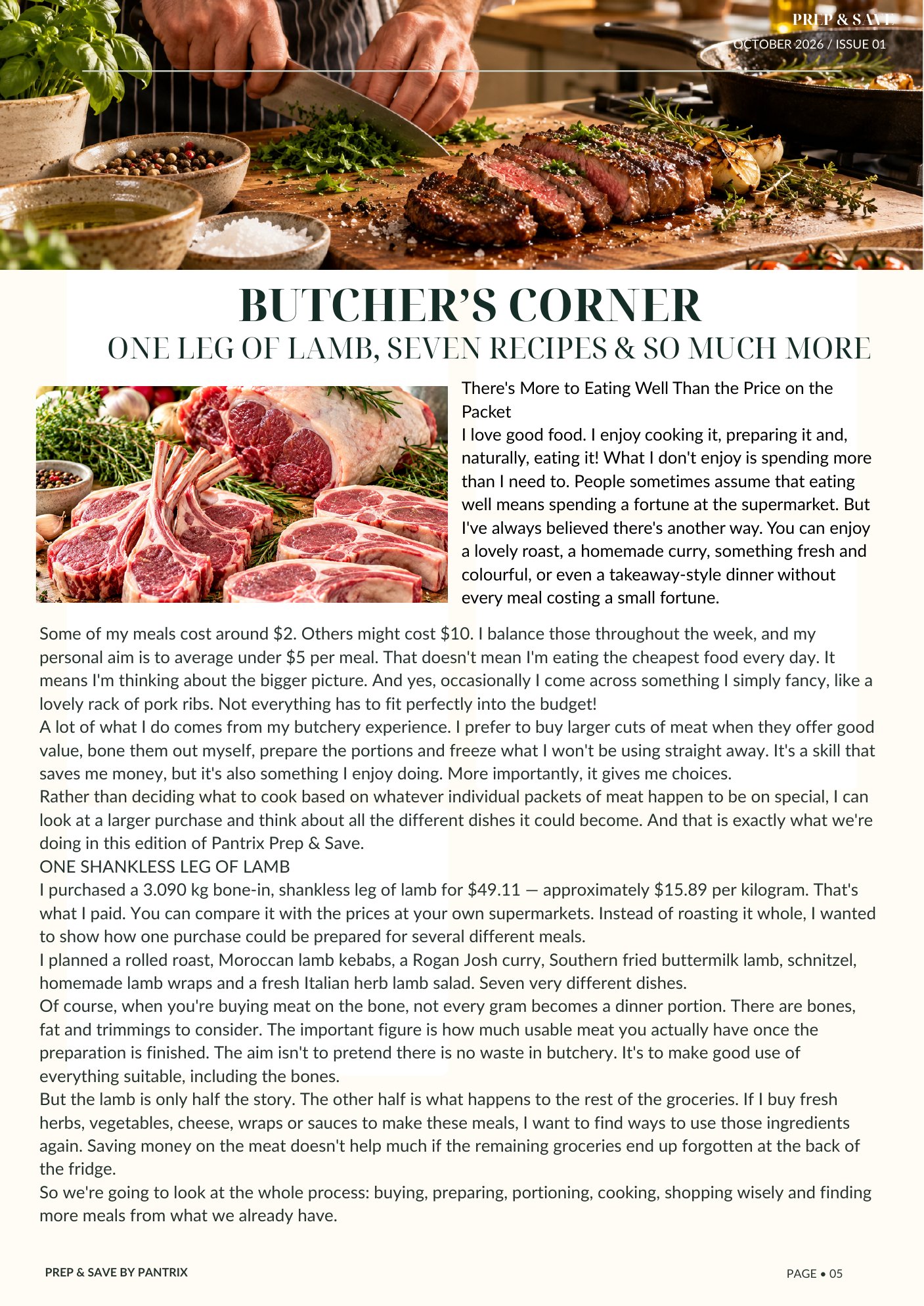 One leg of lamb. Seven recipes. And so much more. — page 5