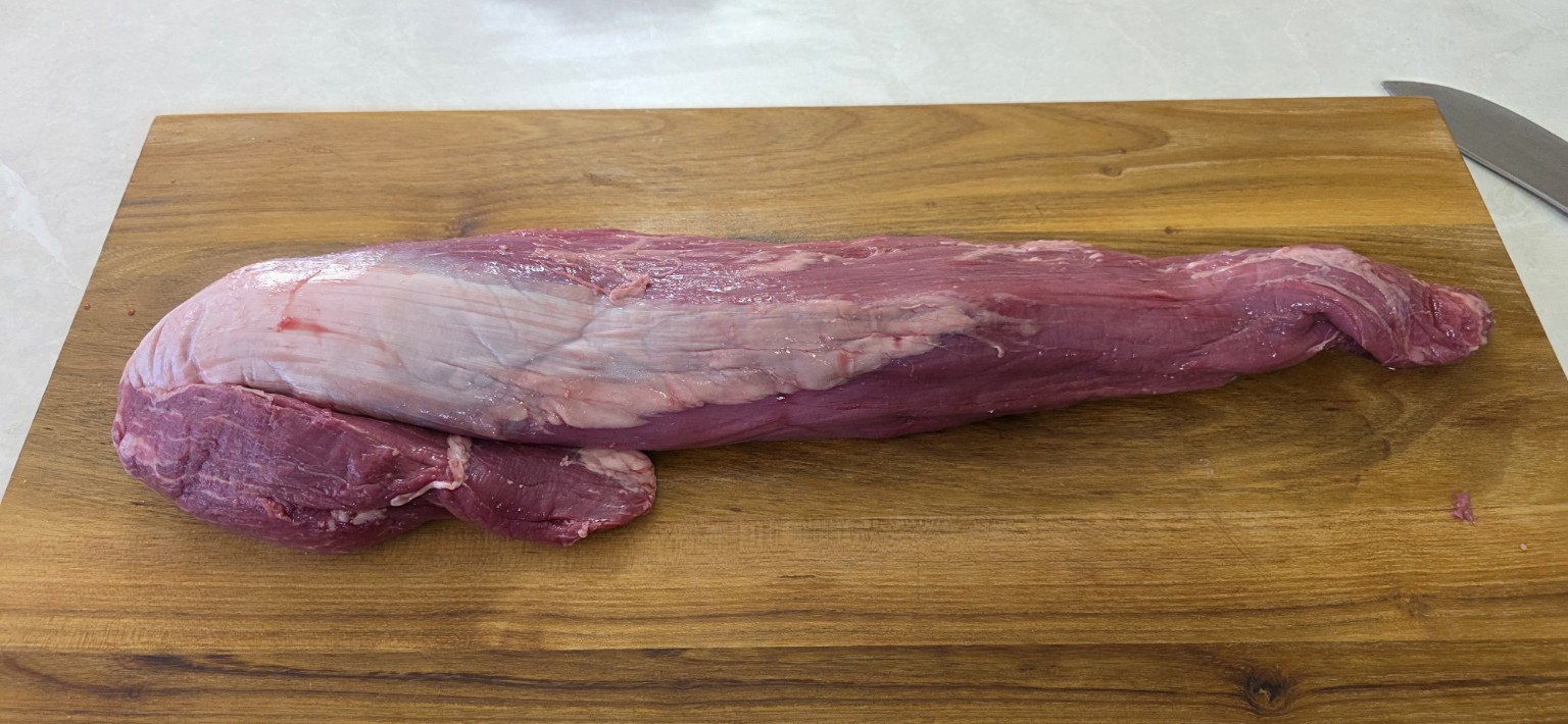 A whole eye fillet with the outer skin still attached