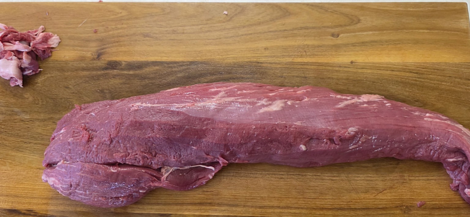 A whole eye fillet after trimming and removing the silver skin