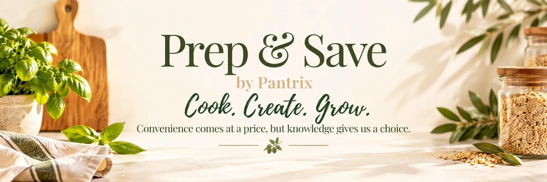 Prep & Save by Pantrix — Cook. Create. Grow. Convenience comes at a price, but knowledge gives us a choice.